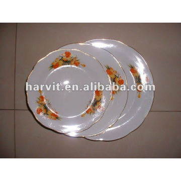 Alta Qualidade Redonda White &amp; Variável Decor Cut Edge Porcelain Soup Plates